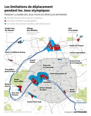 2024 olimpiadi parigi restrizioni zone rosse blu