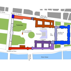 storia del Palazzo (e museo) del Louvre e Palazzo Tuileries a Parigi..
