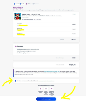 acquisto biglietti disneyland paris schermate