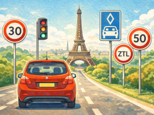 limiti di velocità, norme, divieti, segnaletica, traffico a Parigi...
