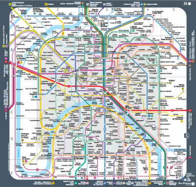 cartina mappa RER di Parigi