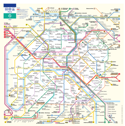 cartina mappa metropolitana Metro di Parigi