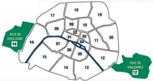 i 20 arrondissement di Parigi...mappa e descrizione di ognuno...