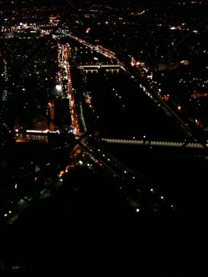 panorama dal 3° livello della torre eiffel di notte