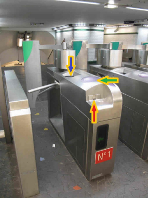 tornello delle entrate delle stazioni della metropolitana e RER di parigi