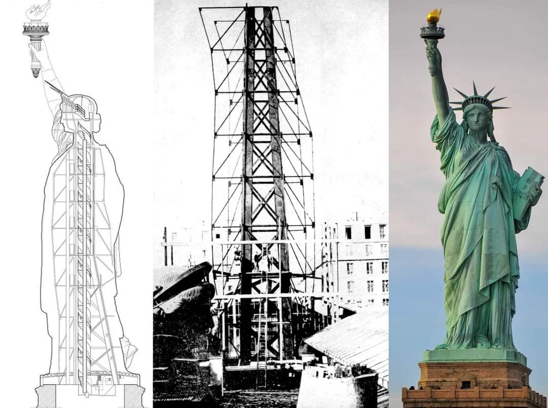 struttura della statua libertà di eiffel