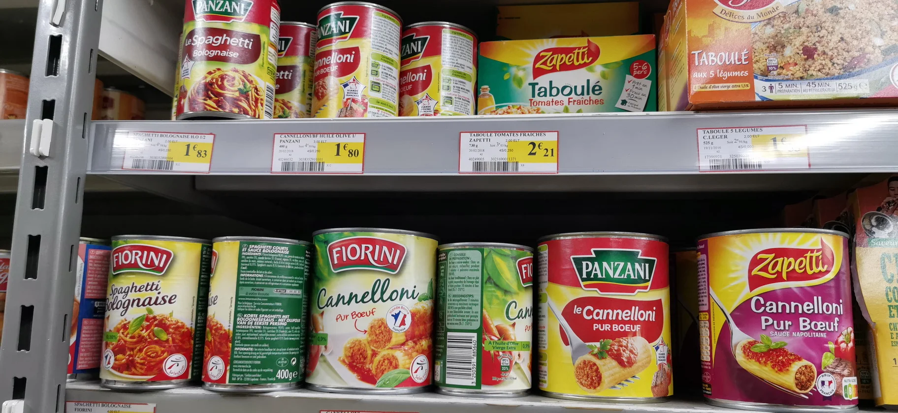 supermercato francia articoli "italiani"