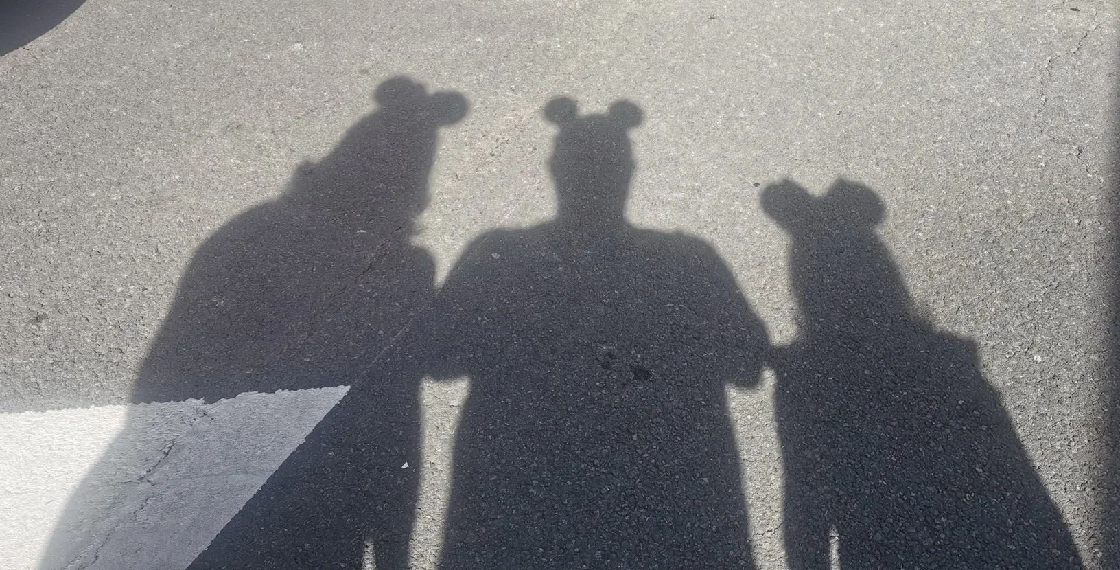 ombra con le orecchie di topolno in testa