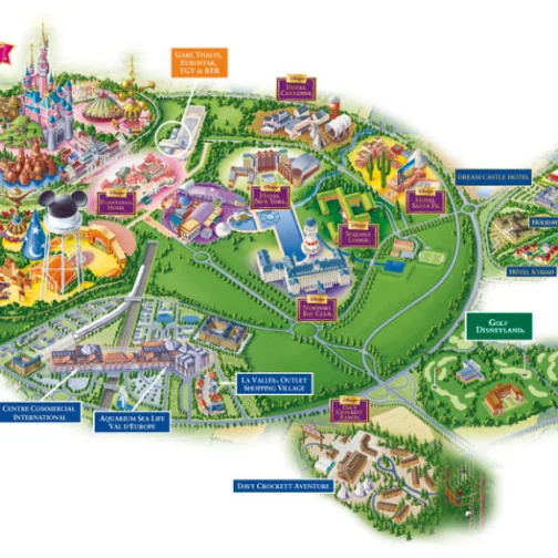 i due Parchi Disneyland Paris, Disney Adventure World e Disney Village