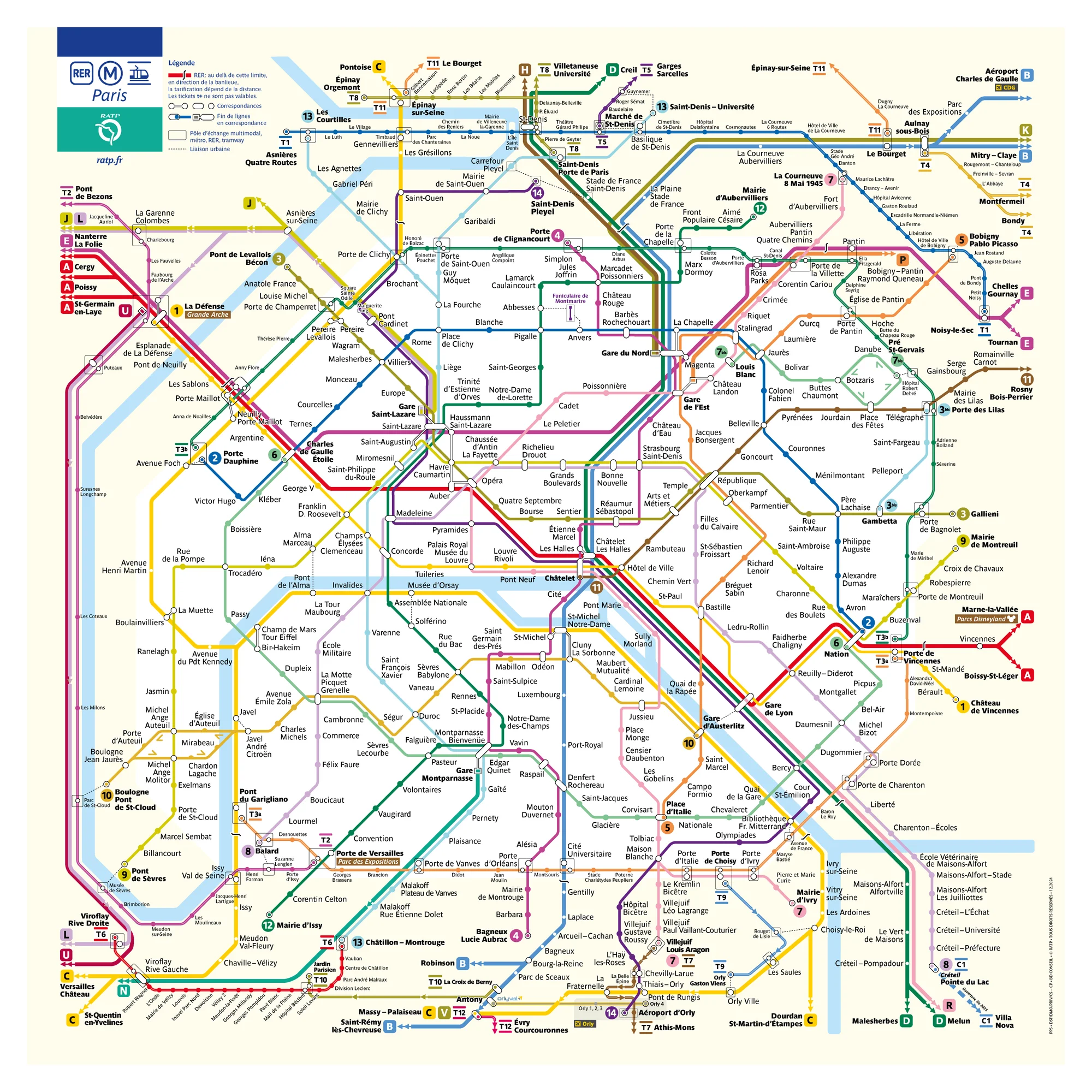 mappa della metropolitana di parigi