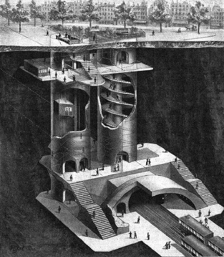 metro abbessess parigi scale ascensori profondità