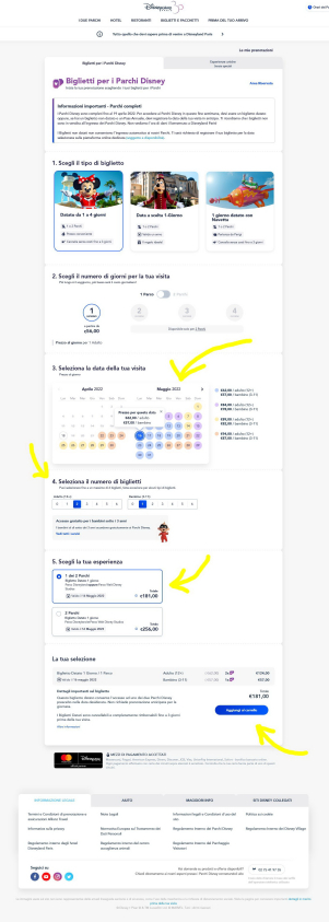 acquisto biglietti disneyland paris schermate