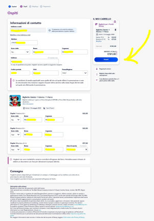 acquisto biglietti disneyland paris schermate