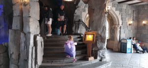 scala verso primo piano del castello di Disneyland Paris