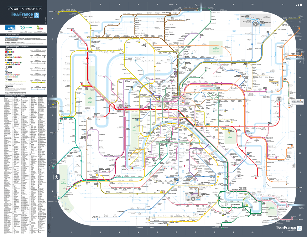mappa del RER di Parigi