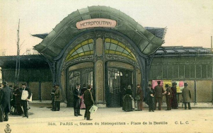 padiflione della stazione Bastille della metropolitana di Parigi di Hector Guimard