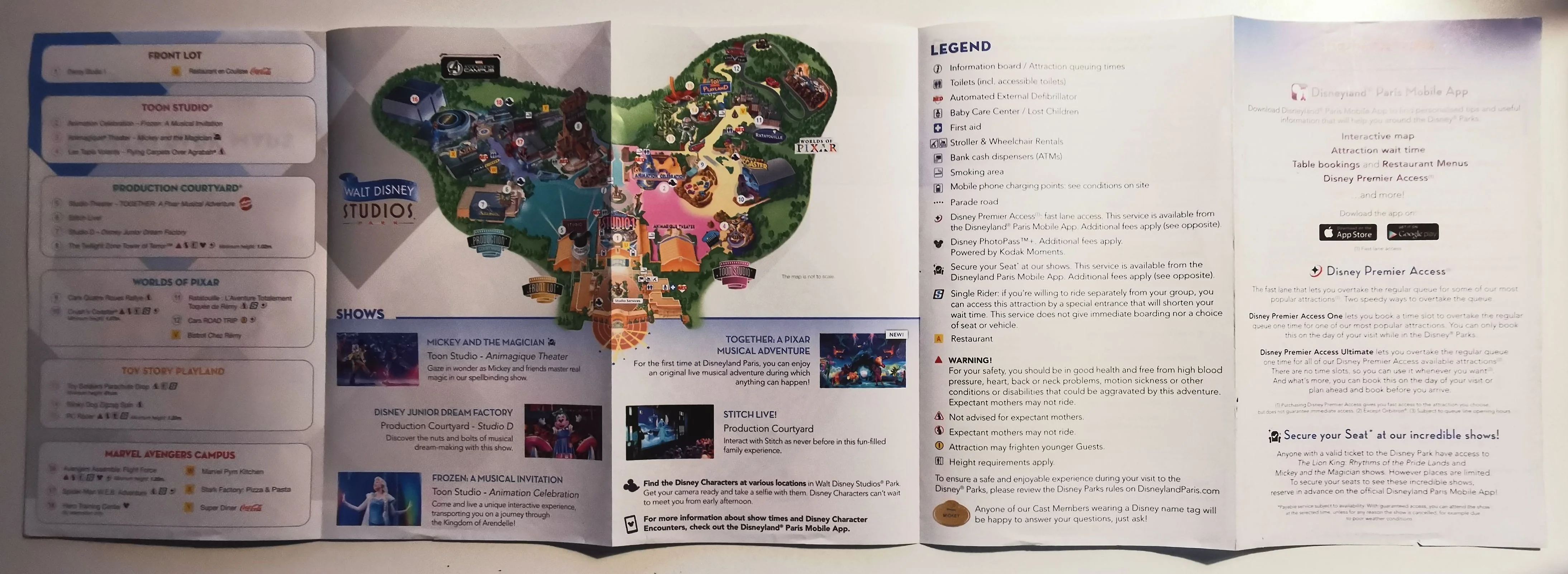 mappa 2023 dei parchi Disneyland Paris e Studios