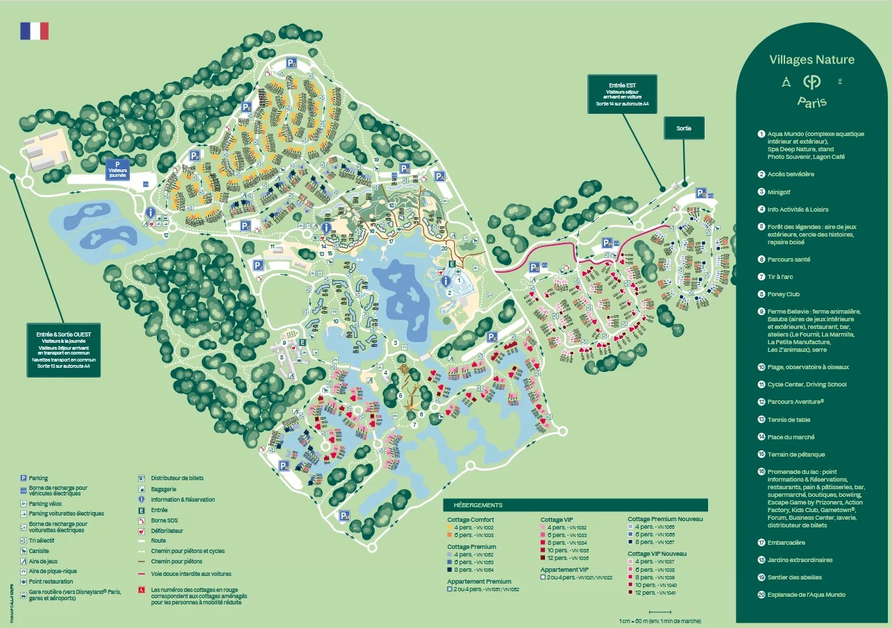 mappa cartina Villages Nature Paris
