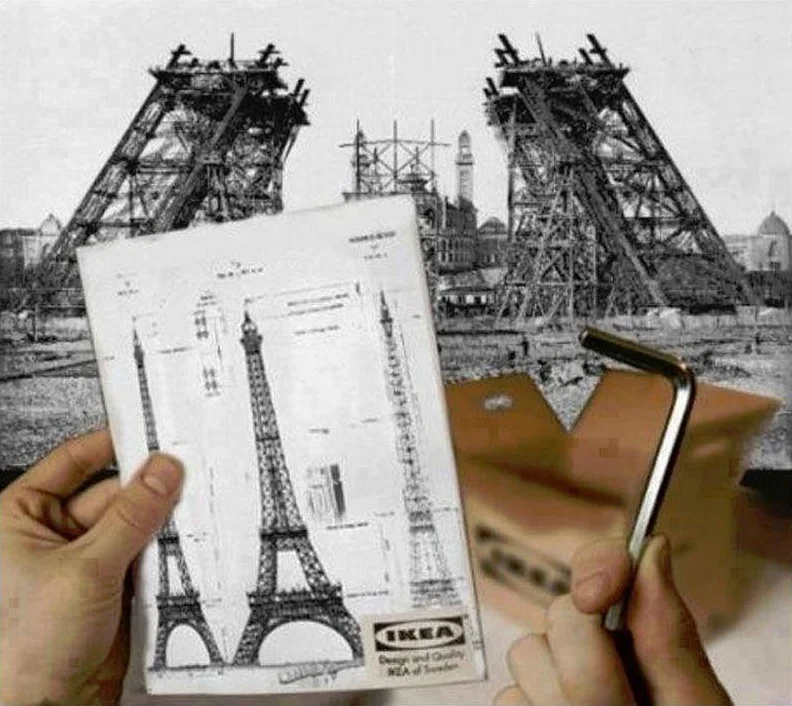fasi di costruzione della torre Eiffel.