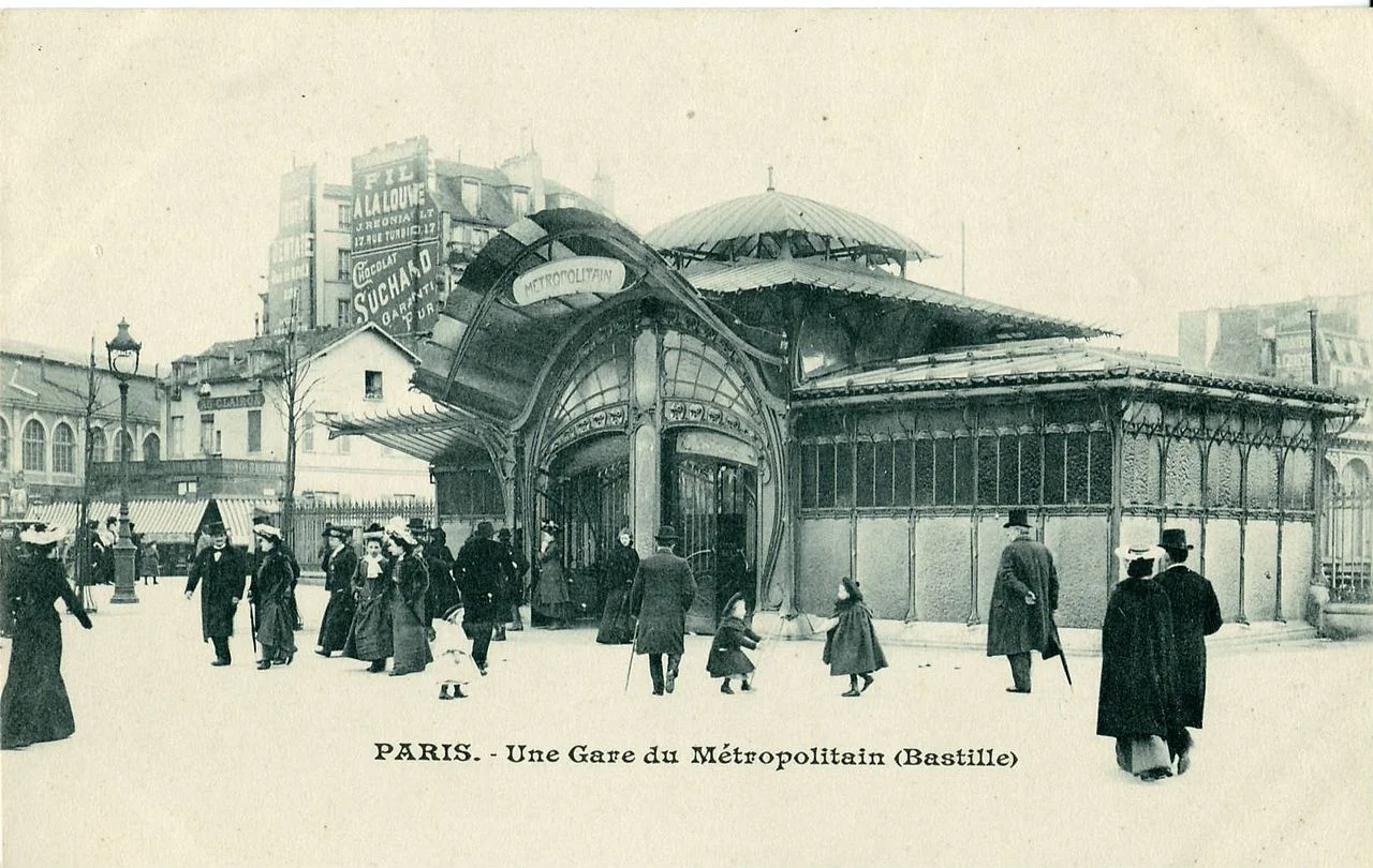padiglione metropolitana Parigi di Bastille, di Hector Guimard