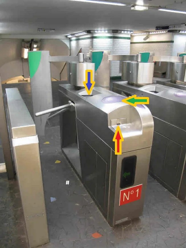 tornello delle entrate delle stazioni della metropolitana e RER di parigi